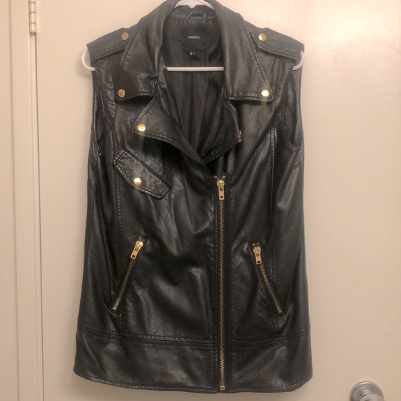 FAUX LEATHER UTILITY VEST - Picture 1 of 2